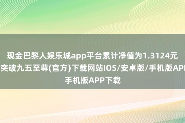 现金巴黎人娱乐城app平台累计净值为1.3124元-冰球突破九五至尊(官方)下载网站IOS/安卓版/手机版APP下载