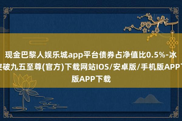 现金巴黎人娱乐城app平台债券占净值比0.5%-冰球突破九五至尊(官方)下载网站IOS/安卓版/手机版APP下载