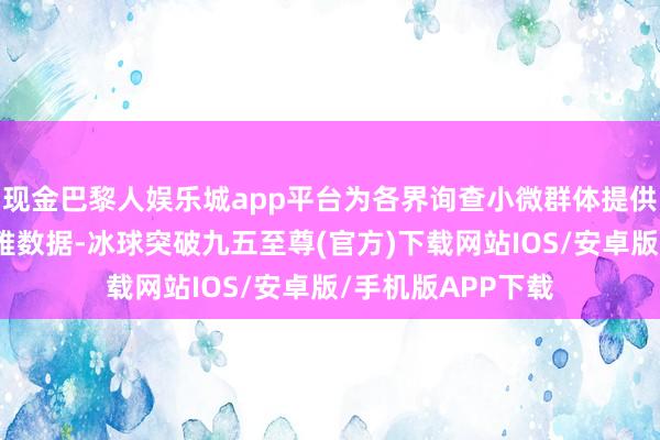 现金巴黎人娱乐城app平台为各界询查小微群体提供了大限制的微不雅数据-冰球突破九五至尊(官方)下载网站IOS/安卓版/手机版APP下载