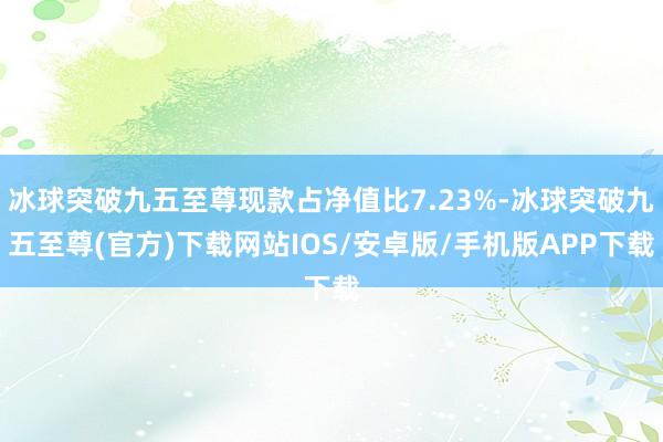 冰球突破九五至尊现款占净值比7.23%-冰球突破九五至尊(官方)下载网站IOS/安卓版/手机版APP下载